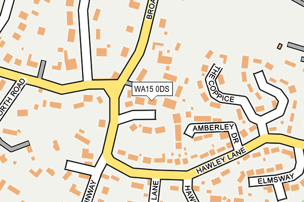 WA15 0DS map - OS OpenMap – Local (Ordnance Survey)