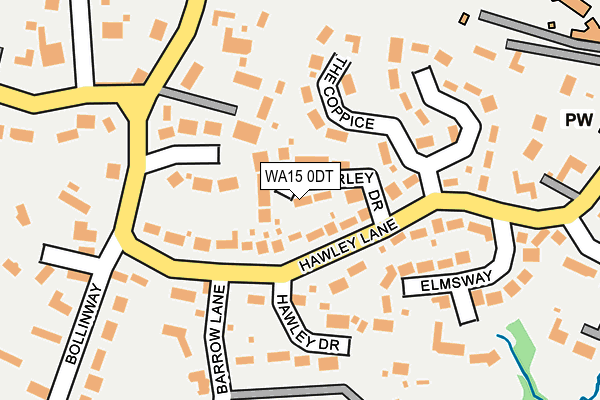 WA15 0DT map - OS OpenMap – Local (Ordnance Survey)