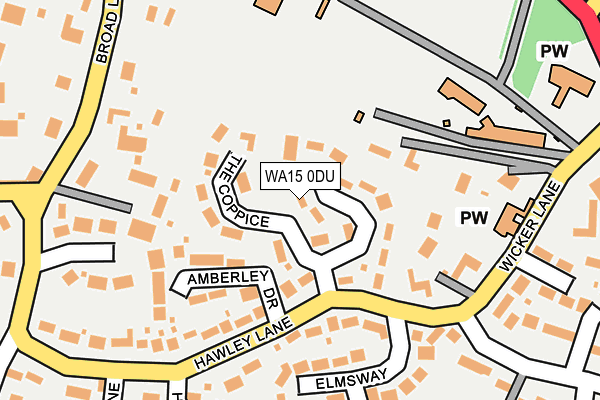 WA15 0DU map - OS OpenMap – Local (Ordnance Survey)