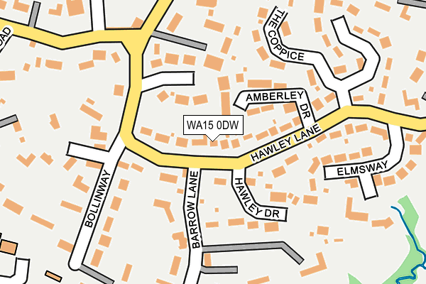 WA15 0DW map - OS OpenMap – Local (Ordnance Survey)