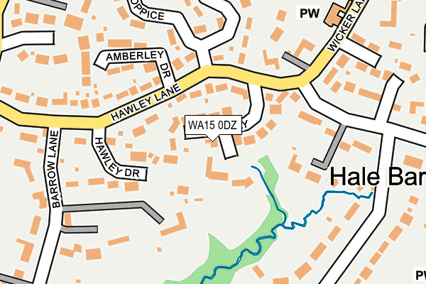 WA15 0DZ map - OS OpenMap – Local (Ordnance Survey)