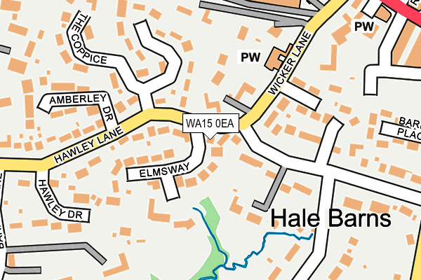WA15 0EA map - OS OpenMap – Local (Ordnance Survey)