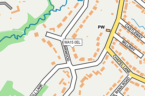 WA15 0EL map - OS OpenMap – Local (Ordnance Survey)