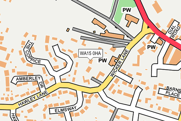 WA15 0HA map - OS OpenMap – Local (Ordnance Survey)