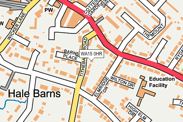 WA15 0HR map - OS OpenMap – Local (Ordnance Survey)