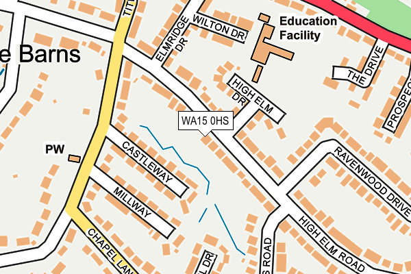 WA15 0HS map - OS OpenMap – Local (Ordnance Survey)