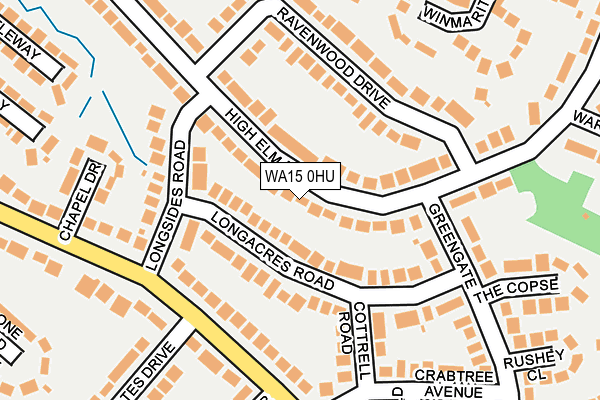 WA15 0HU map - OS OpenMap – Local (Ordnance Survey)