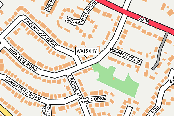 WA15 0HY map - OS OpenMap – Local (Ordnance Survey)