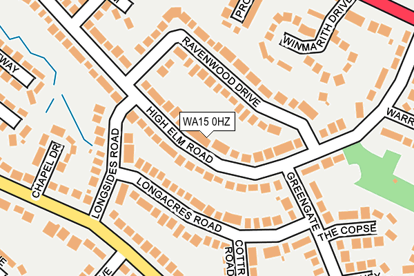 WA15 0HZ map - OS OpenMap – Local (Ordnance Survey)