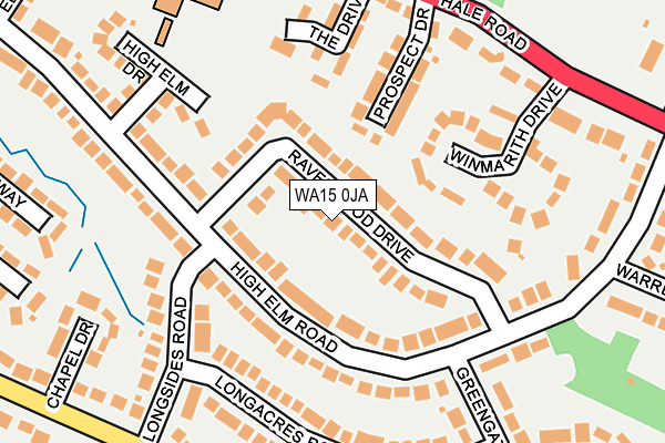 WA15 0JA map - OS OpenMap – Local (Ordnance Survey)