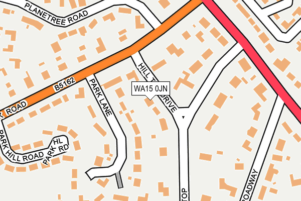 WA15 0JN map - OS OpenMap – Local (Ordnance Survey)
