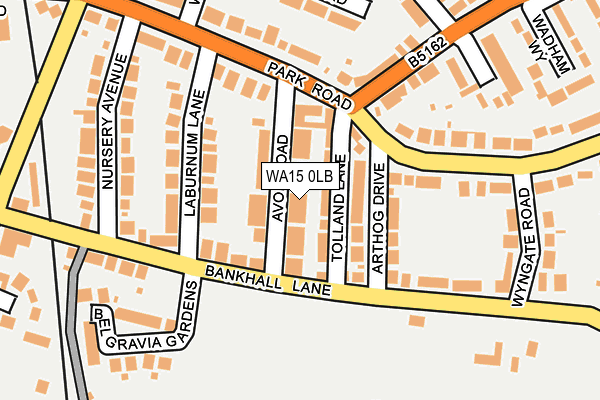 WA15 0LB map - OS OpenMap – Local (Ordnance Survey)