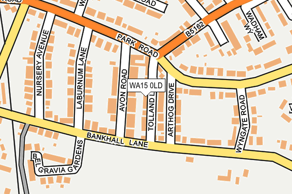 WA15 0LD map - OS OpenMap – Local (Ordnance Survey)