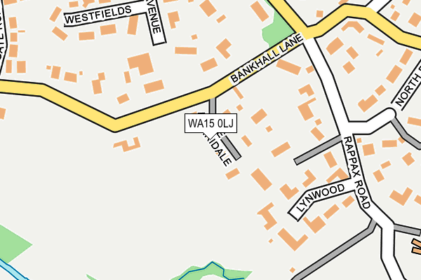 WA15 0LJ map - OS OpenMap – Local (Ordnance Survey)
