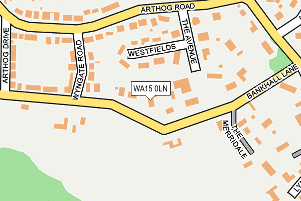 WA15 0LN map - OS OpenMap – Local (Ordnance Survey)