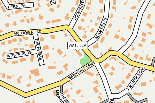 WA15 0LP map - OS OpenMap – Local (Ordnance Survey)