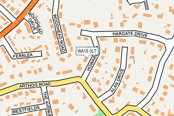 WA15 0LT map - OS OpenMap – Local (Ordnance Survey)