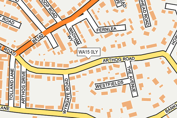 WA15 0LY map - OS OpenMap – Local (Ordnance Survey)