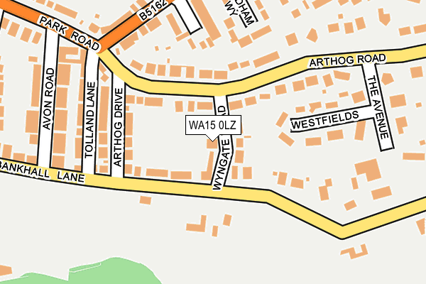 WA15 0LZ map - OS OpenMap – Local (Ordnance Survey)