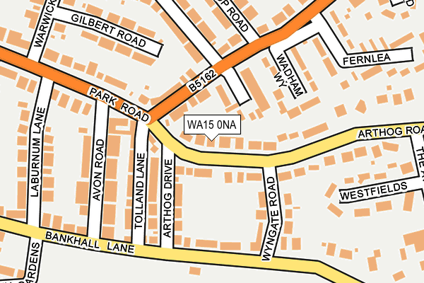 WA15 0NA map - OS OpenMap – Local (Ordnance Survey)