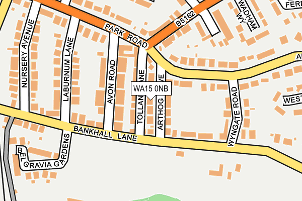 WA15 0NB map - OS OpenMap – Local (Ordnance Survey)
