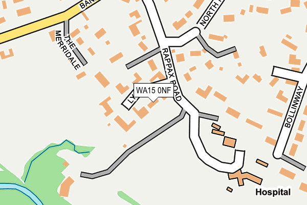 WA15 0NF map - OS OpenMap – Local (Ordnance Survey)