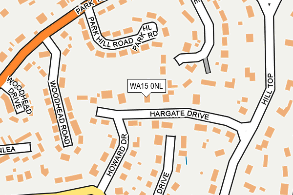 WA15 0NL map - OS OpenMap – Local (Ordnance Survey)