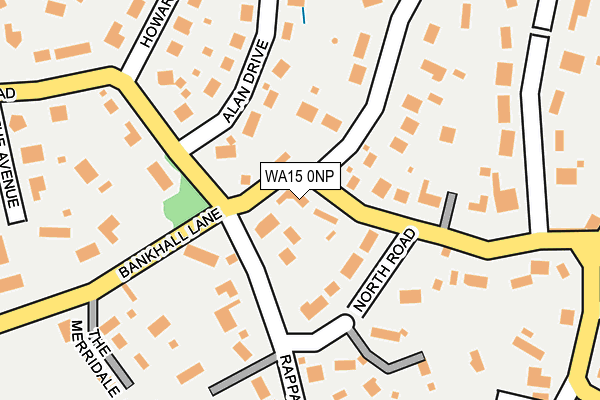 WA15 0NP map - OS OpenMap – Local (Ordnance Survey)