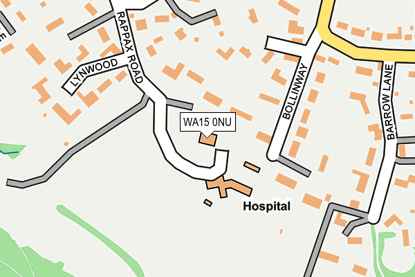 WA15 0NU map - OS OpenMap – Local (Ordnance Survey)