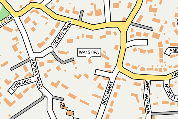 WA15 0PA map - OS OpenMap – Local (Ordnance Survey)