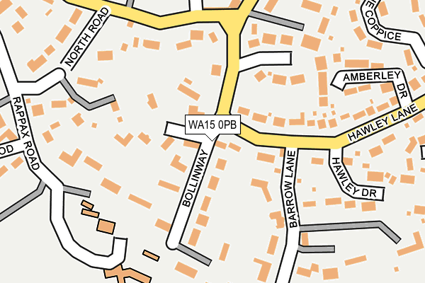 WA15 0PB map - OS OpenMap – Local (Ordnance Survey)