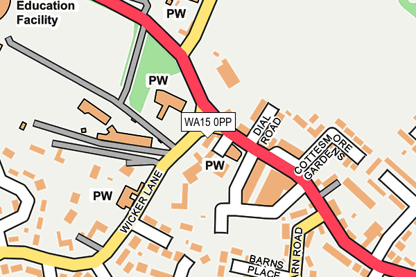 WA15 0PP map - OS OpenMap – Local (Ordnance Survey)