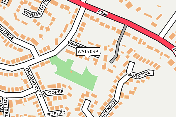 WA15 0RP map - OS OpenMap – Local (Ordnance Survey)