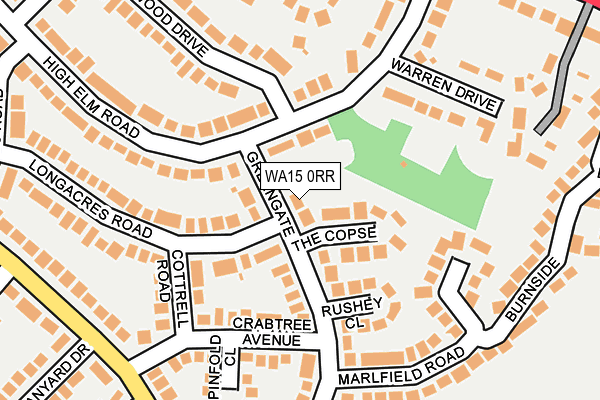 WA15 0RR map - OS OpenMap – Local (Ordnance Survey)