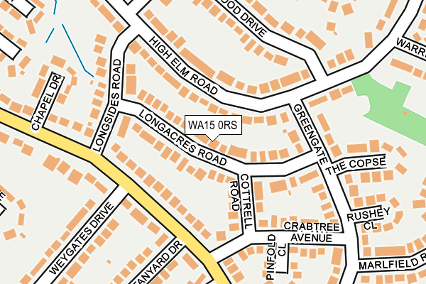 WA15 0RS map - OS OpenMap – Local (Ordnance Survey)