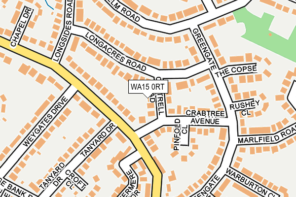 WA15 0RT map - OS OpenMap – Local (Ordnance Survey)