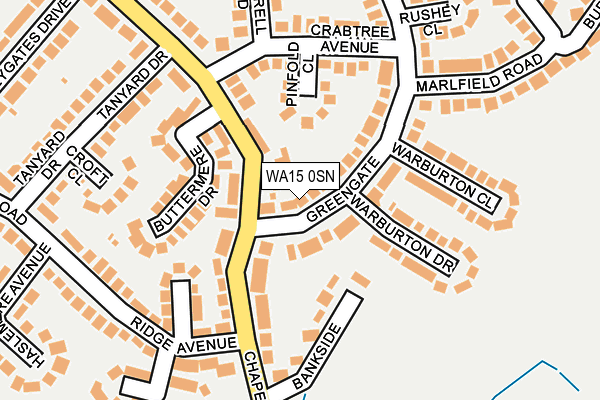 WA15 0SN map - OS OpenMap – Local (Ordnance Survey)