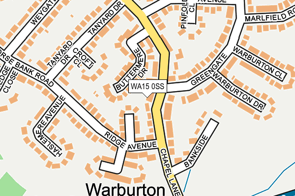 WA15 0SS map - OS OpenMap – Local (Ordnance Survey)