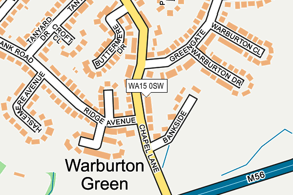 WA15 0SW map - OS OpenMap – Local (Ordnance Survey)