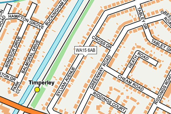 WA15 6AB map - OS OpenMap – Local (Ordnance Survey)