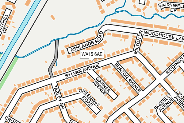 WA15 6AE map - OS OpenMap – Local (Ordnance Survey)