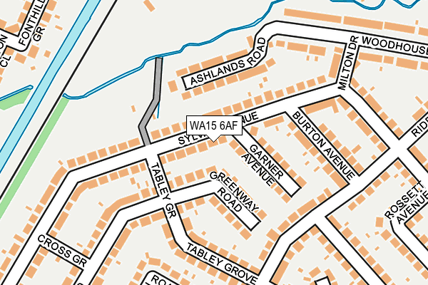 WA15 6AF map - OS OpenMap – Local (Ordnance Survey)