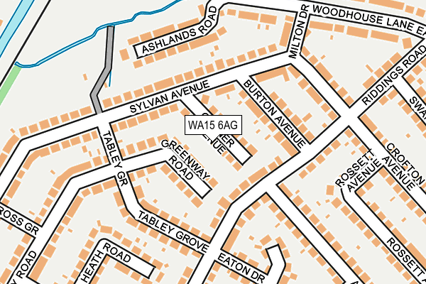 WA15 6AG map - OS OpenMap – Local (Ordnance Survey)