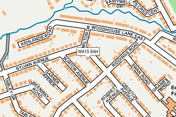 WA15 6AH map - OS OpenMap – Local (Ordnance Survey)