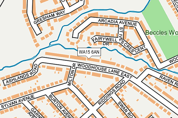 WA15 6AN map - OS OpenMap – Local (Ordnance Survey)
