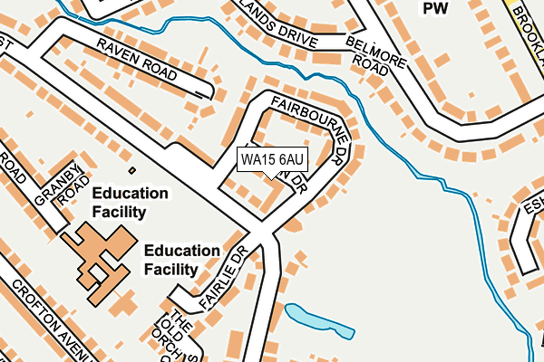 WA15 6AU map - OS OpenMap – Local (Ordnance Survey)