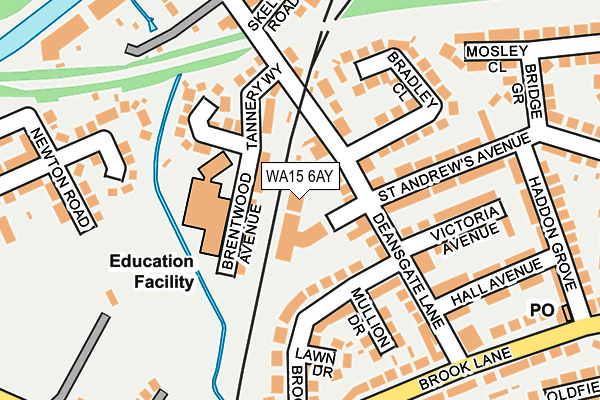 WA15 6AY map - OS OpenMap – Local (Ordnance Survey)