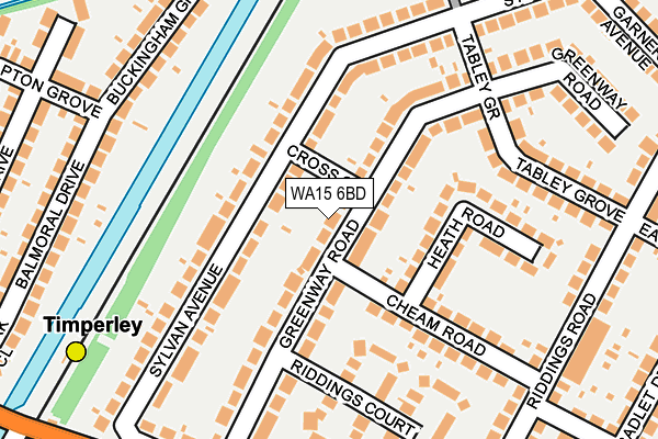 WA15 6BD map - OS OpenMap – Local (Ordnance Survey)