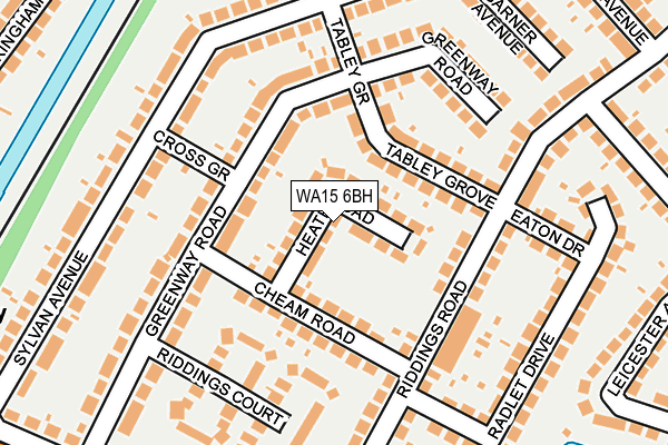 WA15 6BH map - OS OpenMap – Local (Ordnance Survey)