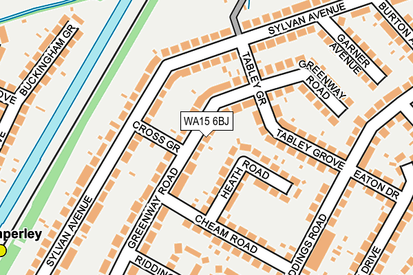WA15 6BJ map - OS OpenMap – Local (Ordnance Survey)